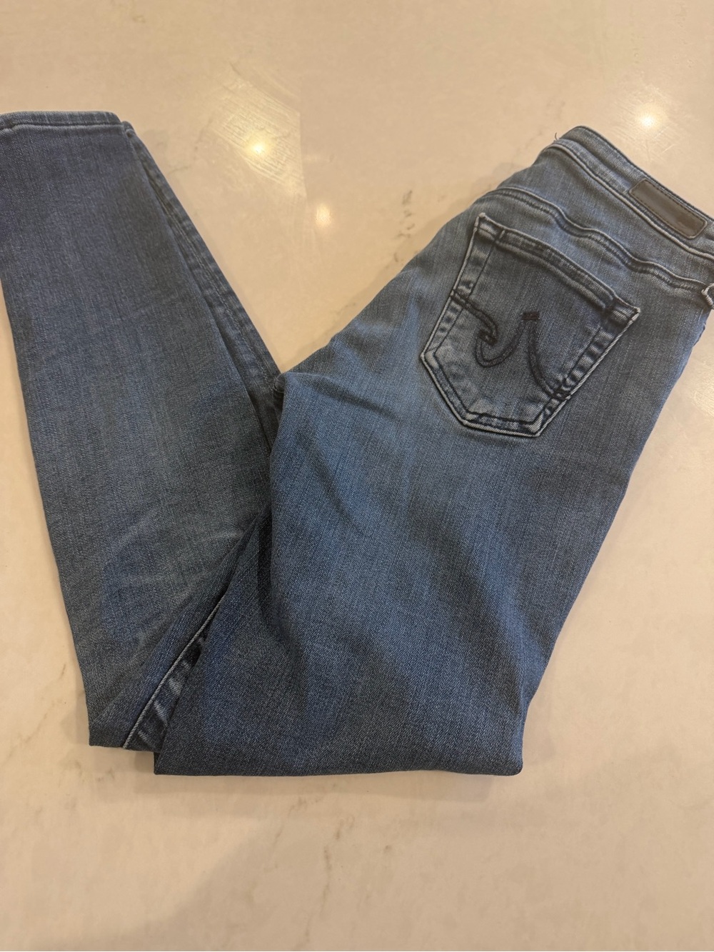 AG Women's teen  Mid Wash Blue Slim Jeans 25R